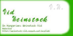 vid weinstock business card